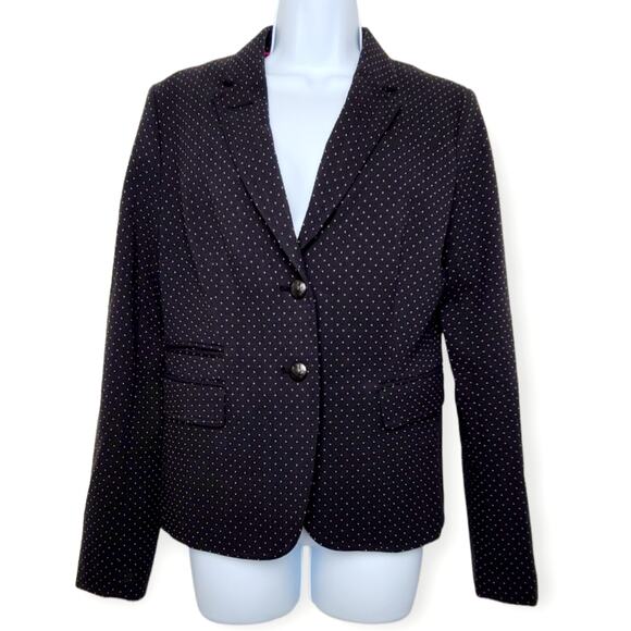 Banana Republic Casual Blazer Black Dot Lined Jacket MSRP $119 Women's 6 - Picture 1 of 8